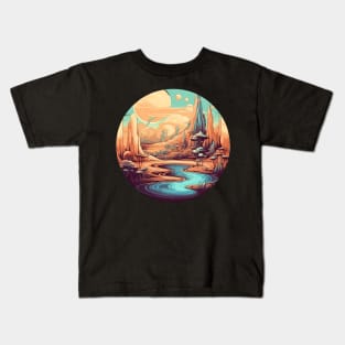 Surreal Dreamscape: Oasis in the Desert Kids T-Shirt